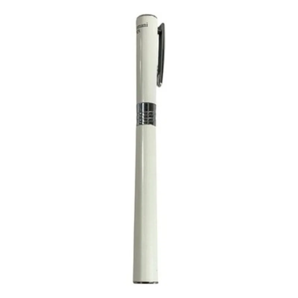 Monteverde Aldo Domani Libra Luxury White Ballpoint Pen Chrome Trim Very Good